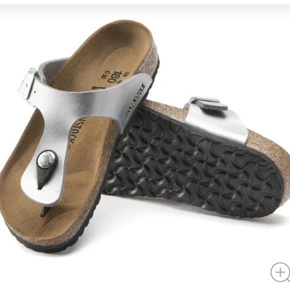 Birkenstock Kids Gizeh Silver Sandals Sz 32 Or 1-1.5 Junior - Picture 5 of 15